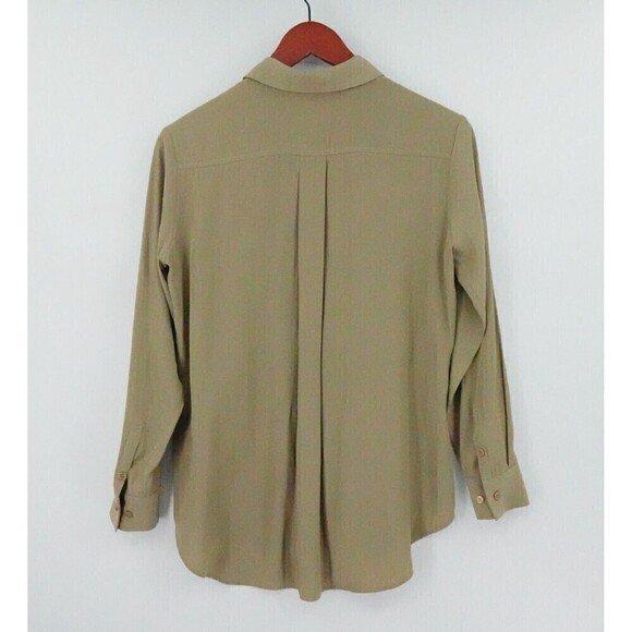 MELA PURDIE Technical Polyester Shirt Women XXS Khaki Button-Up Pocket Australia - Picture 7 of 15